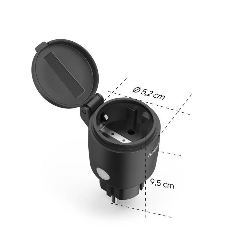 Hama WLAN-Steckdose Smart außen Matter 2.300 W IP44 schwarz von Hama