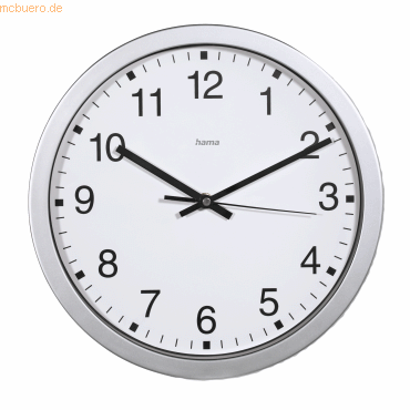 Hama Wanduhr Mallorca 00185870 30cm silber Hama Wanduhr Mallorca 00185870 30cm silber von Hama