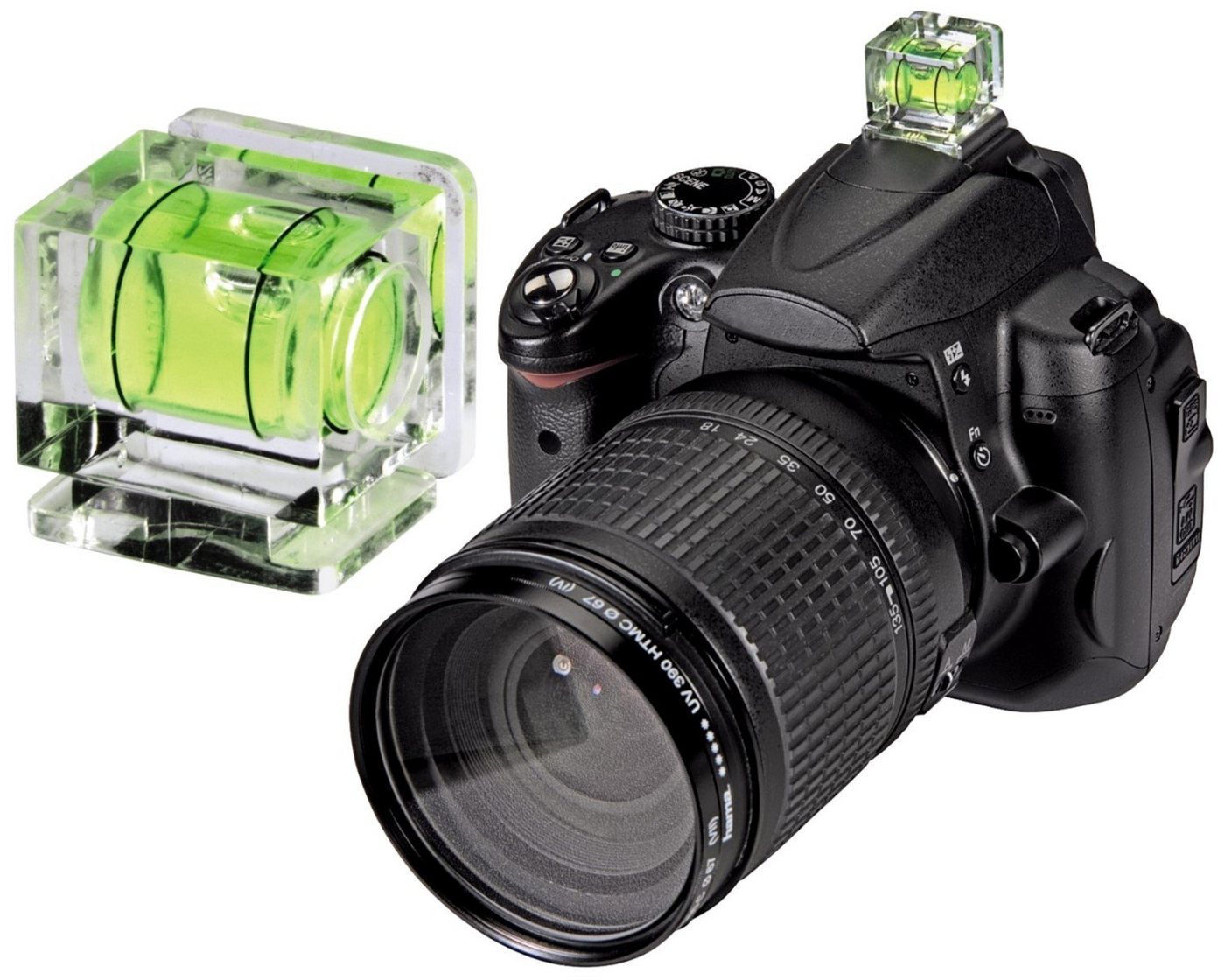 Hama Wasserwaage Kamera Standard-Blitzschuh Blitzgerät, (Einschub in Blitzschuh, 1x Libelle, für Foto DSLR SLR DSLM etc) von Hama