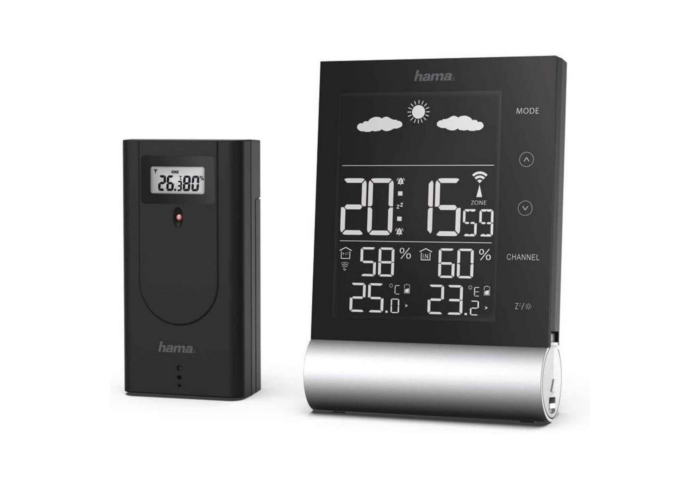 Hama Wetterstation Black Line schwarz Wetterstation von Hama