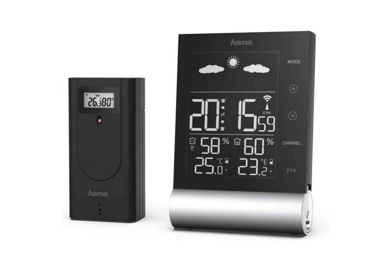 Hama Wetterstation Black Line schwarz Wetterstation von Hama