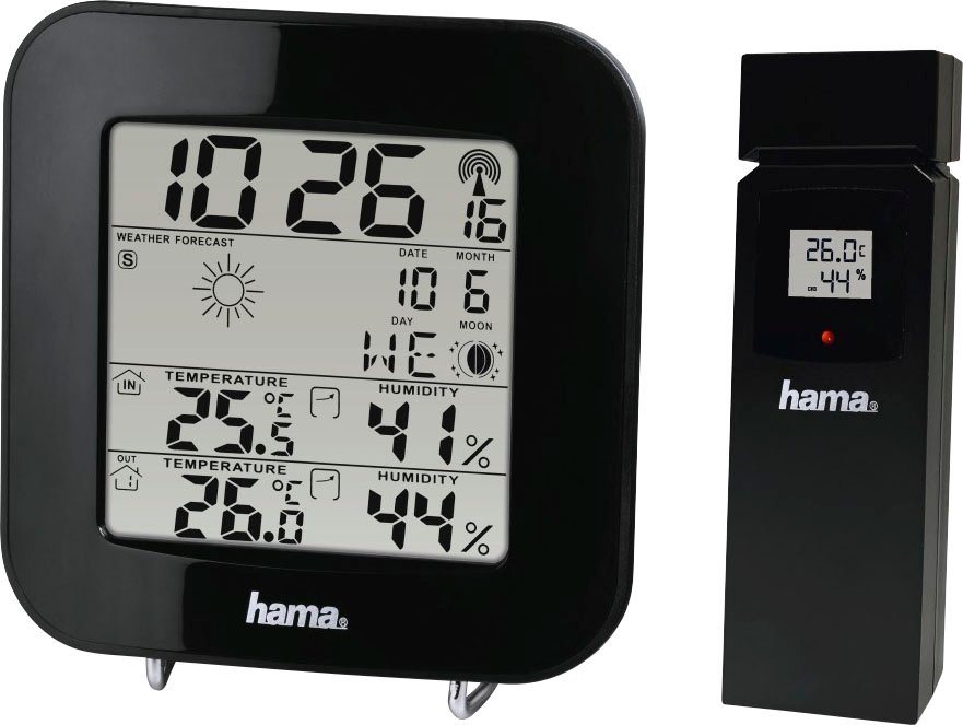 Hama Wetterstation "EWS-200", Schwarz Mit Funk-Außensensor Wetterstation Hama Wetterstation "EWS-200", Schwarz Mit Funk-Außensensor Wetterstation von Hama