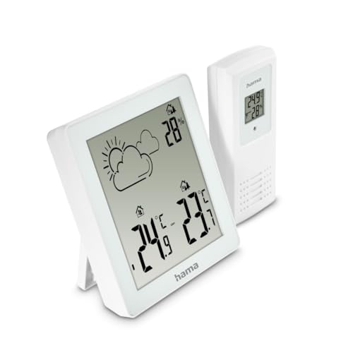 Hama Wetterstation (mit Außensensor, Thermometer innen und außen, Hygrometer innen und außen, Wettervorhersage mit Symbolen, zum Hinstellen und Aufhängen, inkl. Batterien) weiß Hama Wetterstation (mit Außensensor, Thermometer innen und außen, Hygrometer innen und außen, Wettervorhersage mit Symbolen, zum Hinstellen und Aufhängen, inkl. Batterien) weiß von Hama