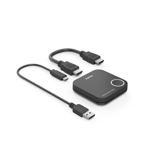 Hama Wireless Display Adapter (HDMI Apdater, Full HD 1080p, kabellos Audio-, Videodaten und Signale übertragen, Wireless Display Dongle mit Kabel, exzellente Übertragungsqualität) von Hama