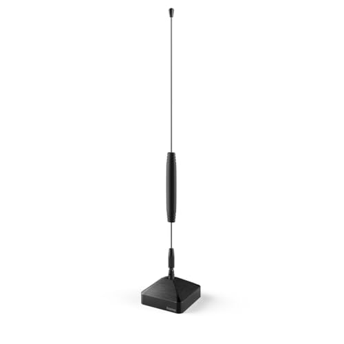 Hama Zimmerantenne „Basic“, passiv (Empfang von DVBT, DVBT2, DAB+, DAB, UKW, Zimmerantenne für Fernseher und Radio, 360° Empfang, 180° schwenkbar) schwarz von Hama