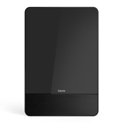 Hama Zimmerantenne „Pro“, aktiv (Empfang von DVBT, DVBT2, Zimmerantenne für Fernseher, automatische Verstärkung, LTE Filter 5G, flach, Stromversorgung über USB) schwarz von Hama