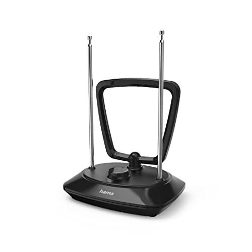 Hama Zimmerantenne für Fernseher und Radio (digitale ringförmige Innenantenne mit Verstärker, für DAB, DAB+, DVB-T, DVB-T2, HDTV, aktive Signalverstärkung, LTE-Filter, für TV, USB) schwarz von Hama