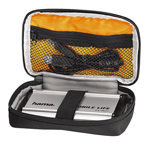 Hama externe Festplattentasche "Black Bird" 2,5 Zoll, Case für 2,5 Zoll Festplatten und SSD, integriertes Kabelfach (Innenmaße: 9 x 15 x 3 cm), schwarz von Hama