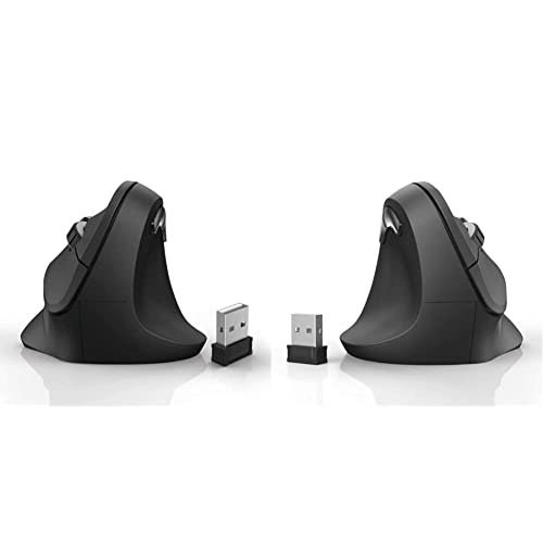 Hama kabellose Maus ergonomisch (Vertikale Maus ohne Kabel für Rechtshänder) schwarz & kabellose Maus für Linkshänder ergonomisch EMW-500L (Wireless Funkmaus vertikal, Links), schwarz von Hama