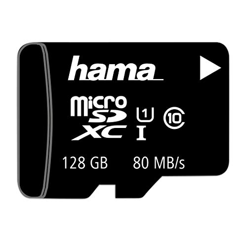 Hama microSD | microSDHC | microSDXC Karte 128GB 80MB/s Übertragungsgeschwindigkeit Class 10 microSD Speicherkarte im Mini-Format Mini SD z. B. für Android Handy, Smartphone, Tablet, Nintendo UHS-I von Hama