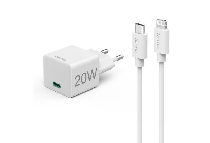 Hama mit Ladekabel Lightning, Mini-Ladegerät, PD, 20 W, Universal-Ladegerät (1-tlg) von Hama