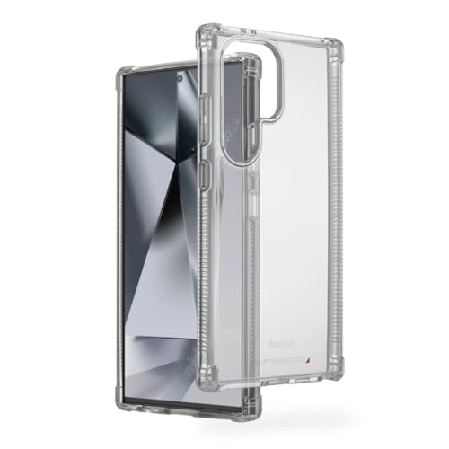 Handyhülle „Extreme Protect“ für Samsung Galaxy S24 Ultra (Bumper D3O-lizenziert, stoßfest, sturzsicher und bruchsicher, durchsichtige Hülle ohne Vergilben, Case für induktives Laden) transparent von Hama