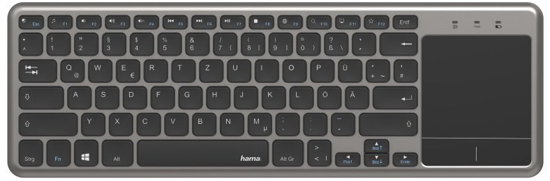 Kabellose Touch-Tastatur KW-600T für Smart TV schwarz Kabellose Touch-Tastatur KW-600T für Smart TV schwarz von Hama