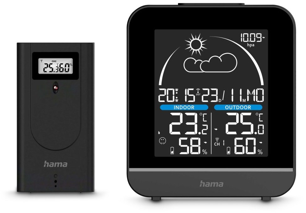 La Gomera Wetterstation mit Außensensor schwarz La Gomera Wetterstation mit Außensensor schwarz von Hama