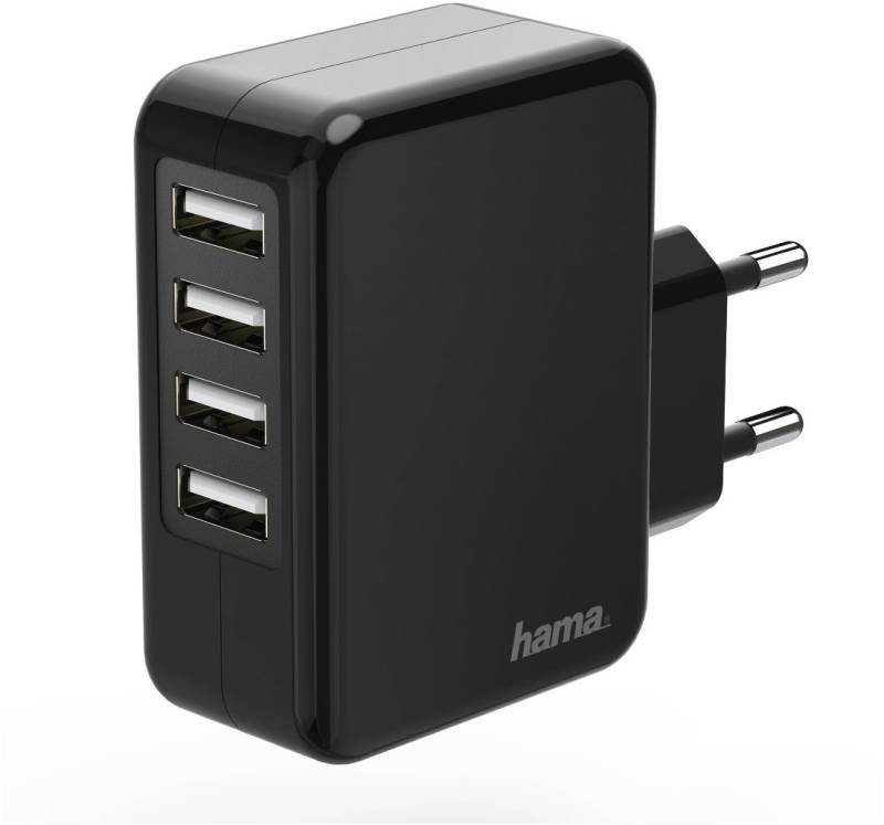 Ladegerät 4-fach USB 4,8A schwarz von Hama