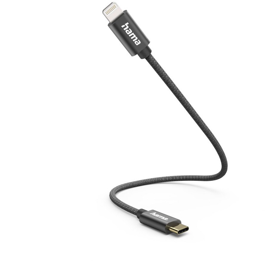 Ladekabel USB-C>Lightning (0,2m) schwarz von Hama