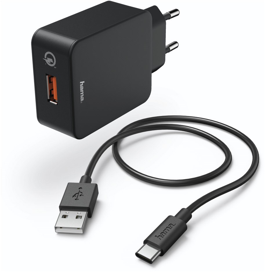 Ladeset USB Type-C QC 3.0 (3A) schwarz von Hama