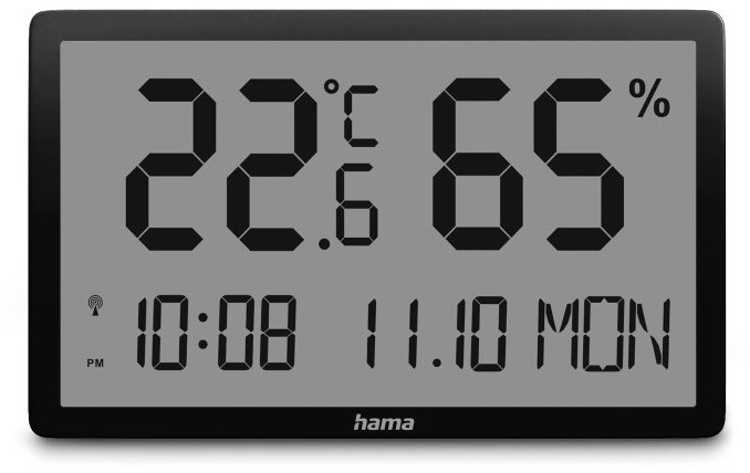 Lombok Thermo-/Hygrometer schwarz von Hama