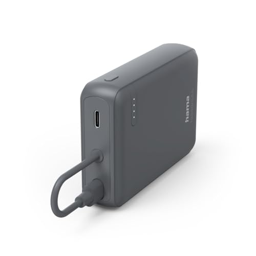 Power Pack Travel mit Kabel, 10000mAh, 2 Ausgänge: 2X USB-C, Anthrazit von Hama