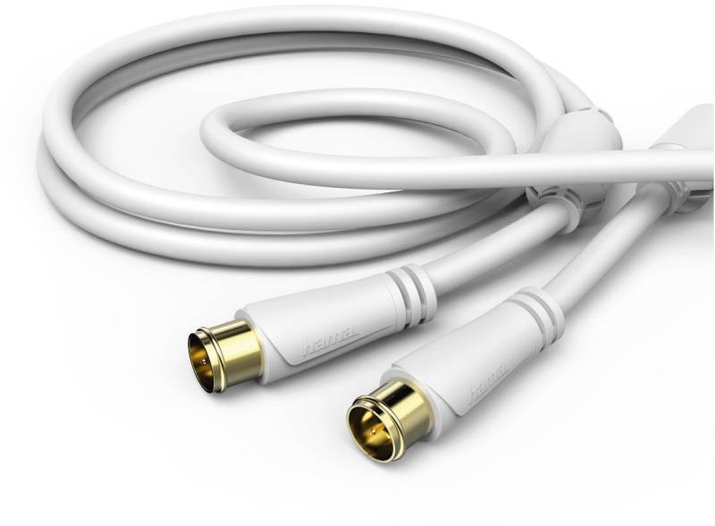 SAT-Anschlusskabel 100dB (3m) Quick-F-Stecker>Quick-F-Stecker weiß von Hama