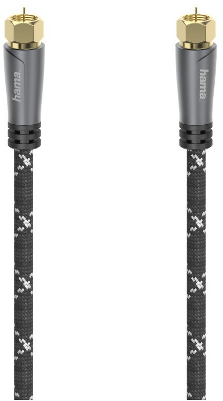 SAT-Anschlusskabel 120 dB (1,5m) F-Stecker>F-Stecker grau/schwarz von Hama