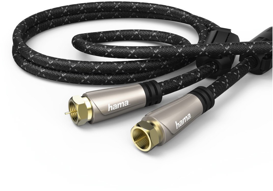SAT-Anschlusskabel 120dB (3m) F-Stecker>F-Stecker braun von Hama