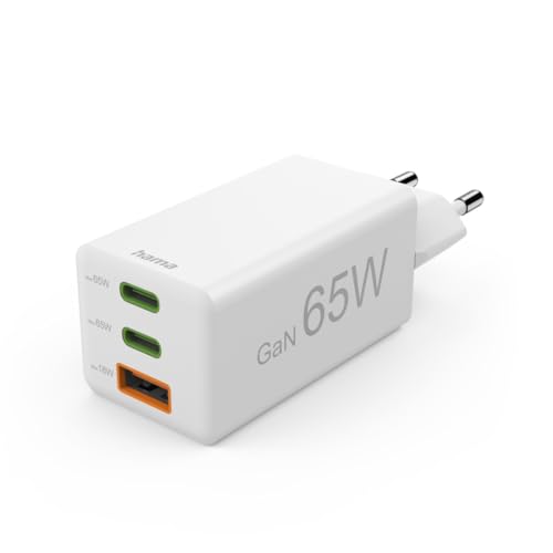 Hama Schnellladegerät USB (Ladegerät mehrfach, USB C, USB A, Handy Tablet Laptop Universal Ladegerät, Netzstecker USB Schnellladen, USB C Netzteil, Power Delivery/Quick Charge 3.0, GaN Charger, 65 W) Hama Schnellladegerät USB (Ladegerät mehrfach, USB C, USB A, Handy Tablet Laptop Universal Ladegerät, Netzstecker USB Schnellladen, USB C Netzteil, Power Delivery/Quick Charge 3.0, GaN Charger, 65 W) von Hama