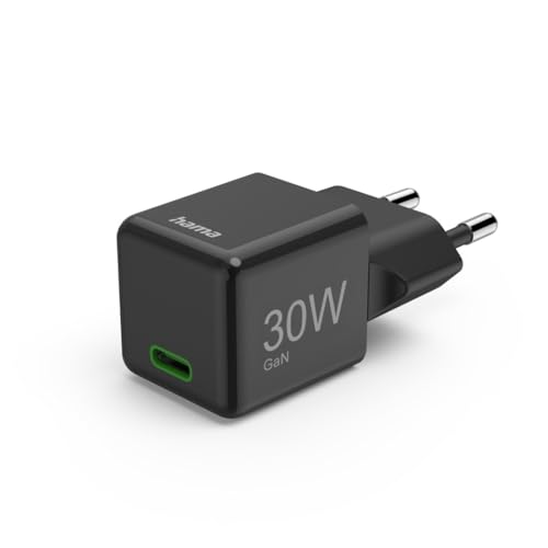 Hama Schnellladegerät (Ladegerät mit USB-C unterstützt Power Delivery und Qualcomm Quick Charge, 30 W, Super-Mini-Format 2,85 x 2,85 x 3,10 cm, GaN Charger, ideal für iPhone) schwarz Hama Schnellladegerät (Ladegerät mit USB-C unterstützt Power Delivery und Qualcomm Quick Charge, 30 W, Super-Mini-Format 2,85 x 2,85 x 3,10 cm, GaN Charger, ideal für iPhone) schwarz von Hama