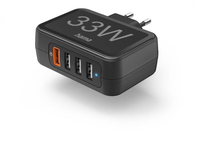 Schnellladegerät 4 Ports (33W) schwarz von Hama