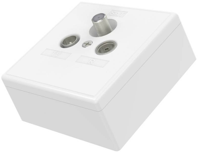 Skitu Universelle Antennendose 4in1 weiß von Hama