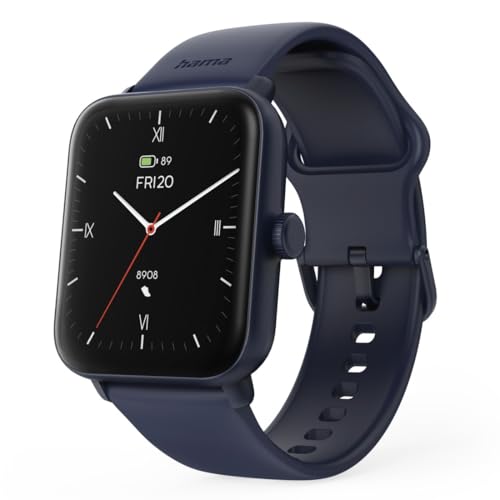 Hama Smartwatch (Farbdisplay 1,65“, Telefonfunktion, GPS, wasserdicht, Whatsapp, Email, Sprachassistent, Schlaftracker, 100 Sportmodi + Trainingspläne, Schrittzähler, Pulsmesser, Kalorien etc) blau Hama Smartwatch (Farbdisplay 1,65“, Telefonfunktion, GPS, wasserdicht, Whatsapp, Email, Sprachassistent, Schlaftracker, 100 Sportmodi + Trainingspläne, Schrittzähler, Pulsmesser, Kalorien etc) blau von Hama