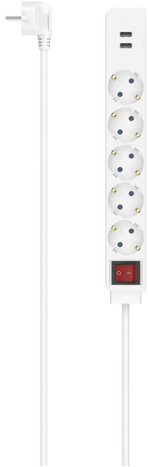 Steckdosenleiste 5-fach (1,4m) weiss von Hama
