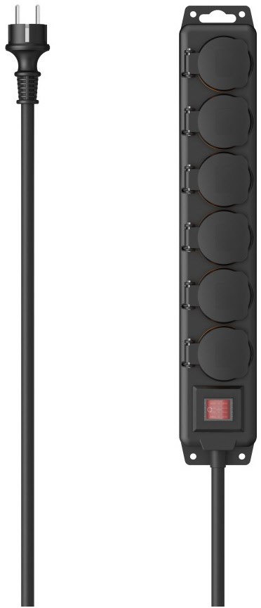 Steckdosenleiste 6-fach (2m) schwarz von Hama