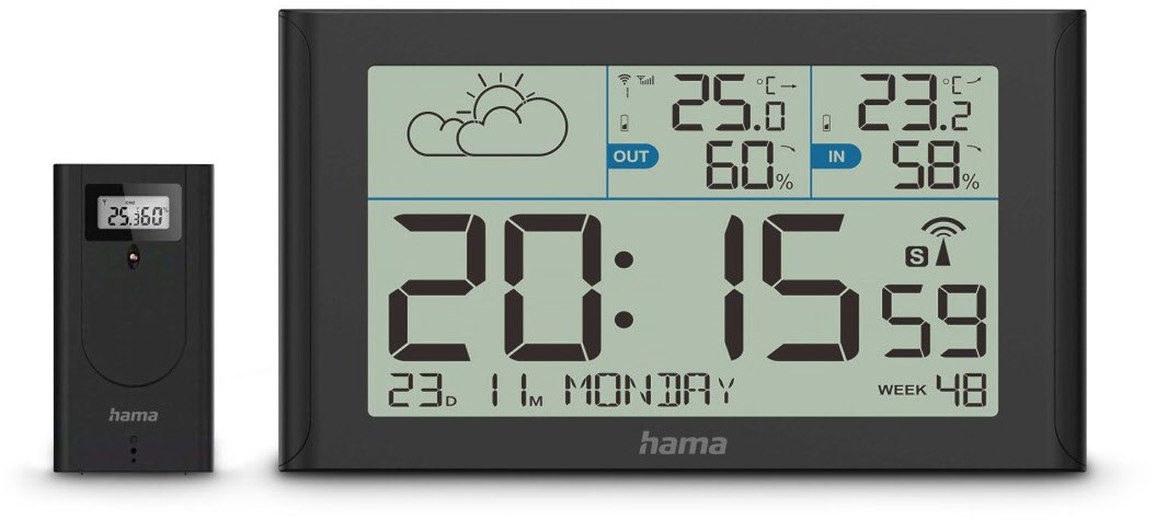 Sylt Wetterstation mit Außensensor schwarz Sylt Wetterstation mit Außensensor schwarz von Hama