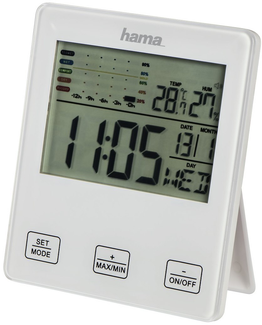 TH-10 Thermometer-Hygrometer weiß von Hama