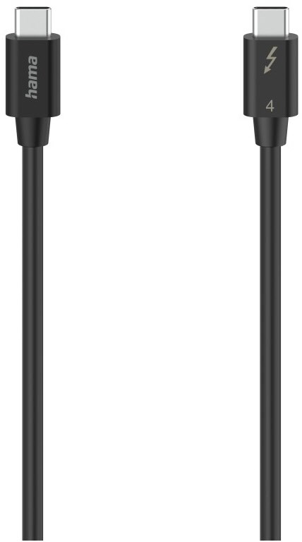 Thunderbolt-4-Kabel USB-C (0,8m) schwarz von Hama