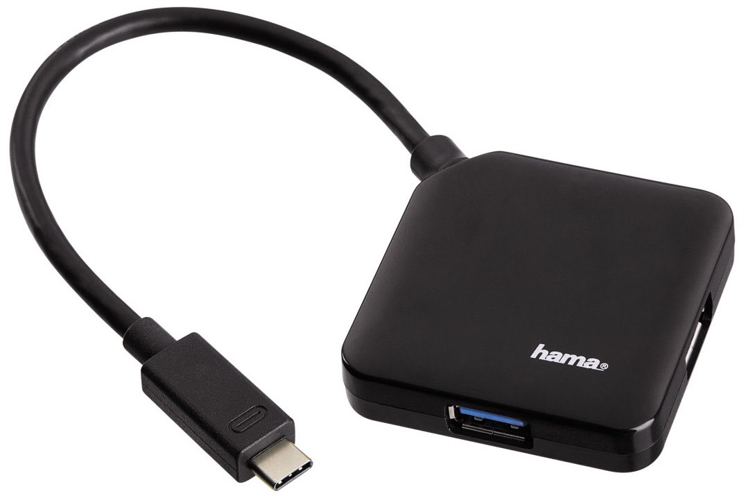 USB 3.0 Typ C Hub 1:4 bus-powered schwarz USB 3.0 Typ C Hub 1:4 bus-powered schwarz von Hama