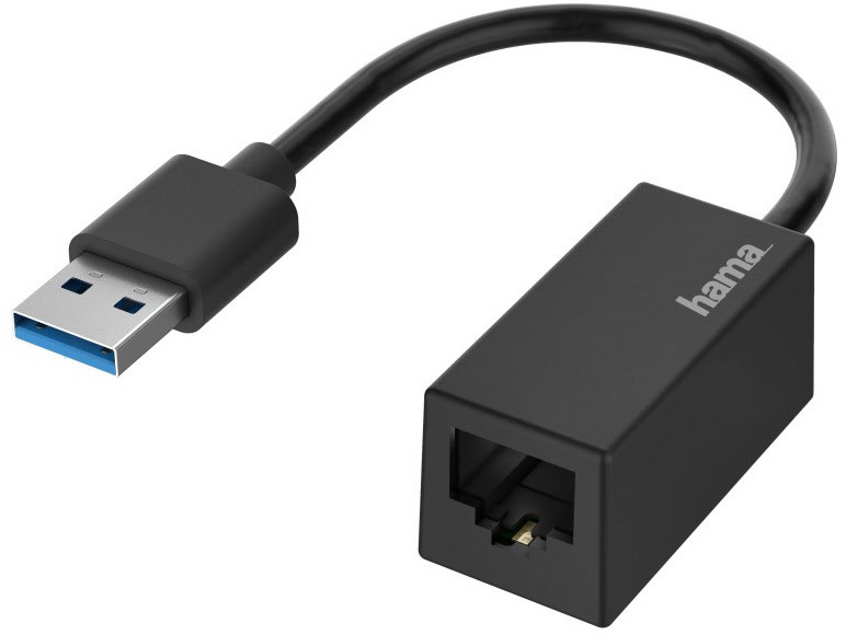 USB-A auf RJ45/LAN-Adapter Gigabit Ethernet 10/100/1000 Mbit/s schwarz USB-A auf RJ45/LAN-Adapter Gigabit Ethernet 10/100/1000 Mbit/s schwarz von Hama