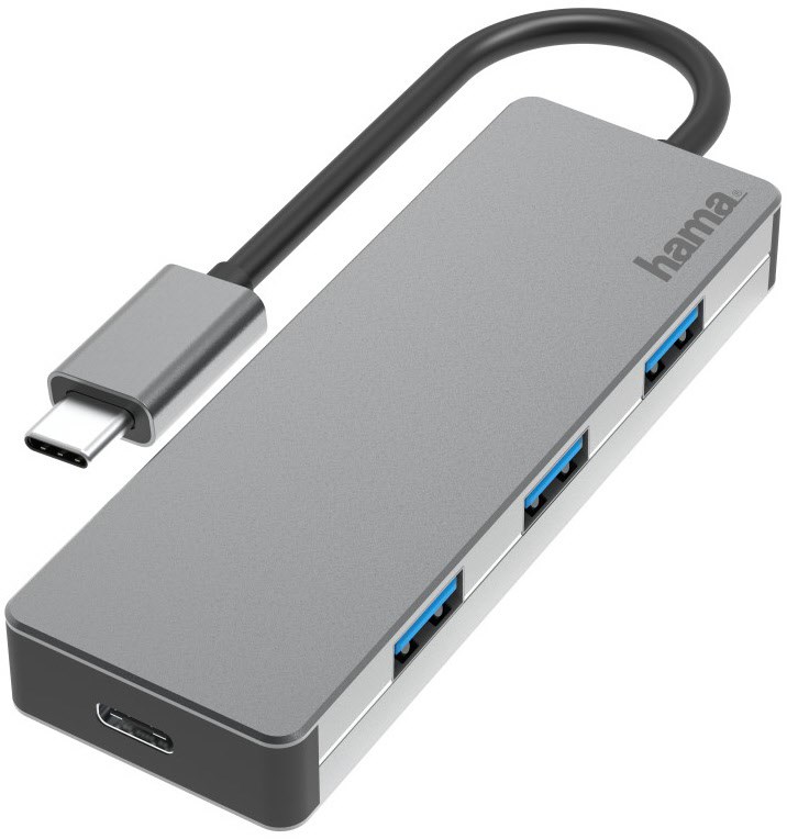 USB-C-Hub 4 Ports, USB 3.2 Gen2 grau von Hama