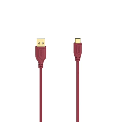 USB-C-Kabel Flexi-Slim, USB 2.0, 480 Mbit/s, Chilli Pepper, 0,75 m von Hama