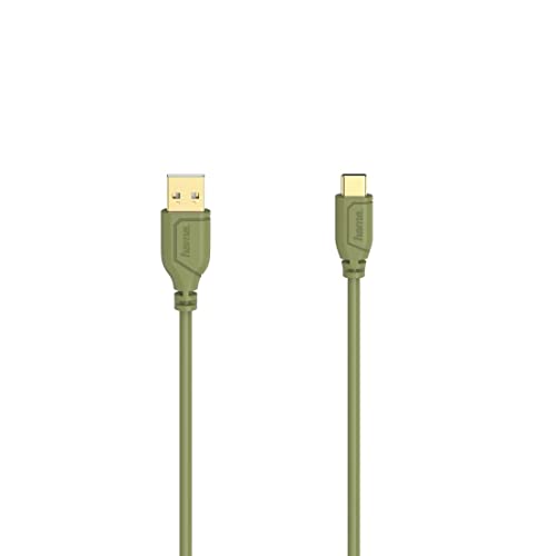 USB-C-Kabel Flexi-Slim, USB 2.0, 480 Mbit/s, Turtle Green, 0,75 m von Hama