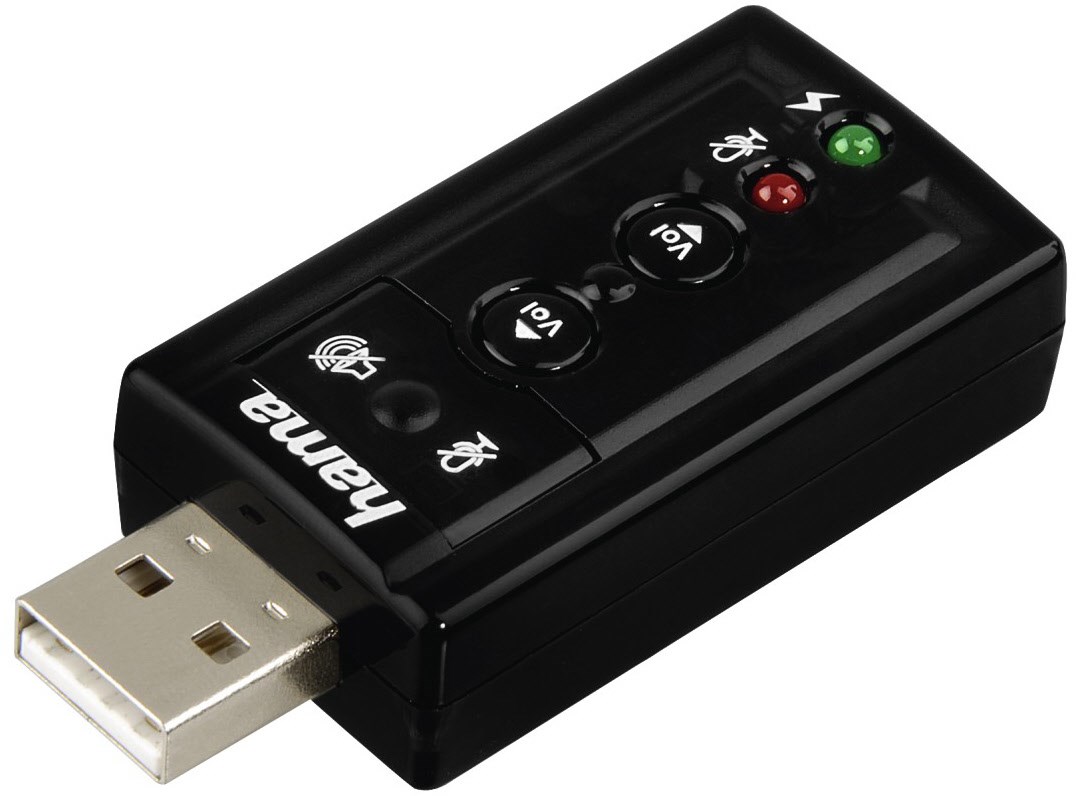 USB-Soundkarte 7.1 Surround schwarz USB-Soundkarte 7.1 Surround schwarz von Hama