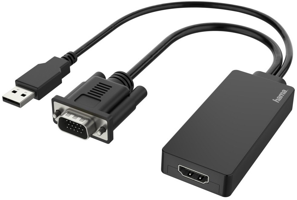 VGA+USB auf HDMI-Adapter Konverter schwarz VGA+USB auf HDMI-Adapter Konverter schwarz von Hama