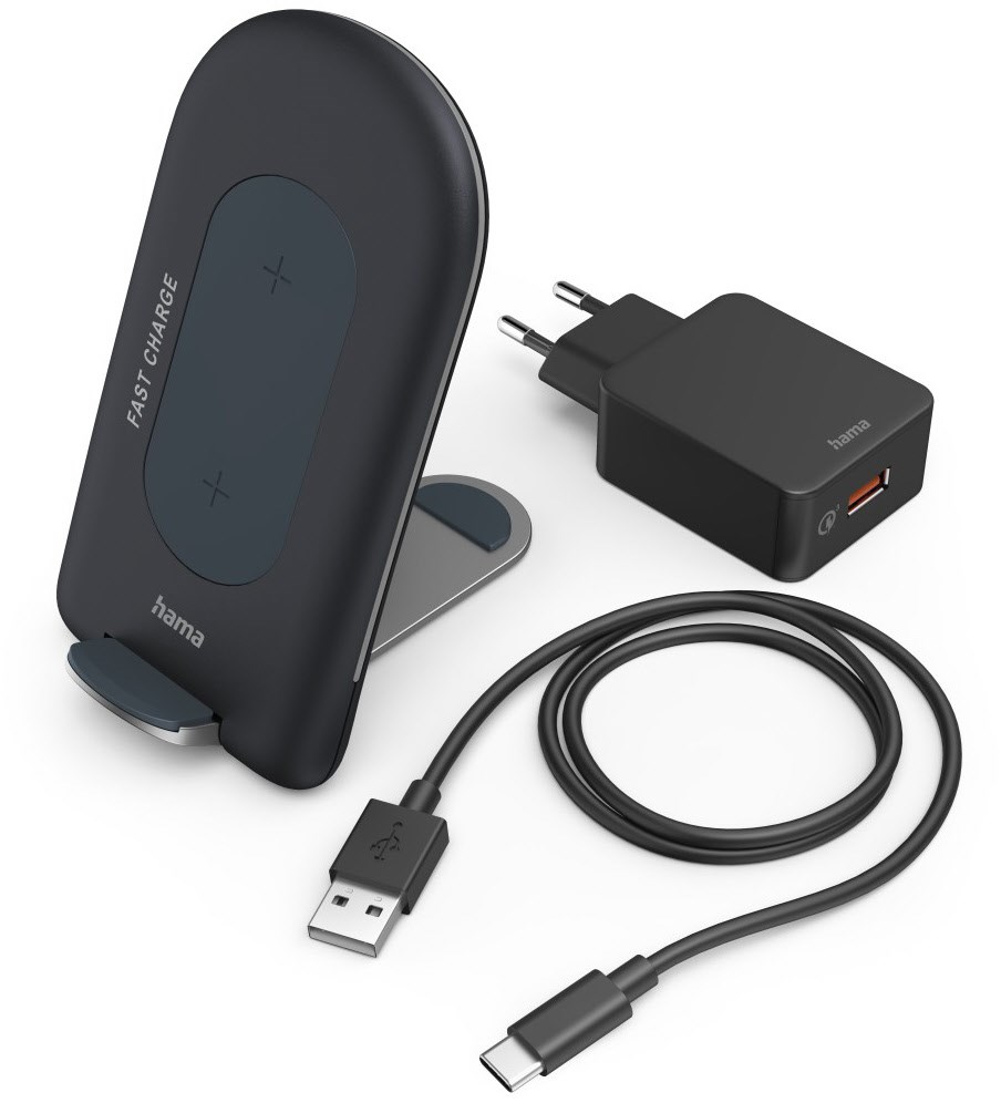 Wireless Charger-Set QI-FC15S anthrazit Wireless Charger-Set QI-FC15S anthrazit von Hama