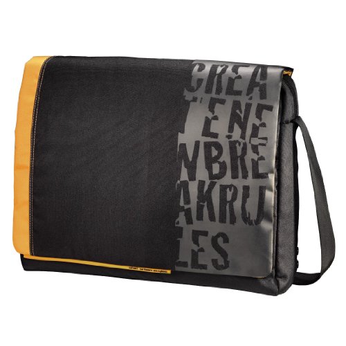 aha: Croom Messenger Tasche für Netbook 40 cm (15,6 Zoll) schwarz/orange von Hama
