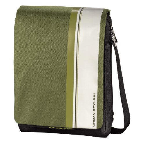 aha: Hyde Messenger Tasche für Netbook/Tablet-PC grün/weiß von Hama
