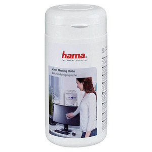 hama Bildschirm-Reinigungstücher 1-lagig weiß, 100 Tücher von Hama