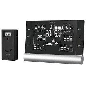 hama Black Line Plus Wetterstation schwarz von Hama