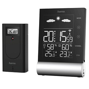 hama Black Line Wetterstation schwarz von Hama