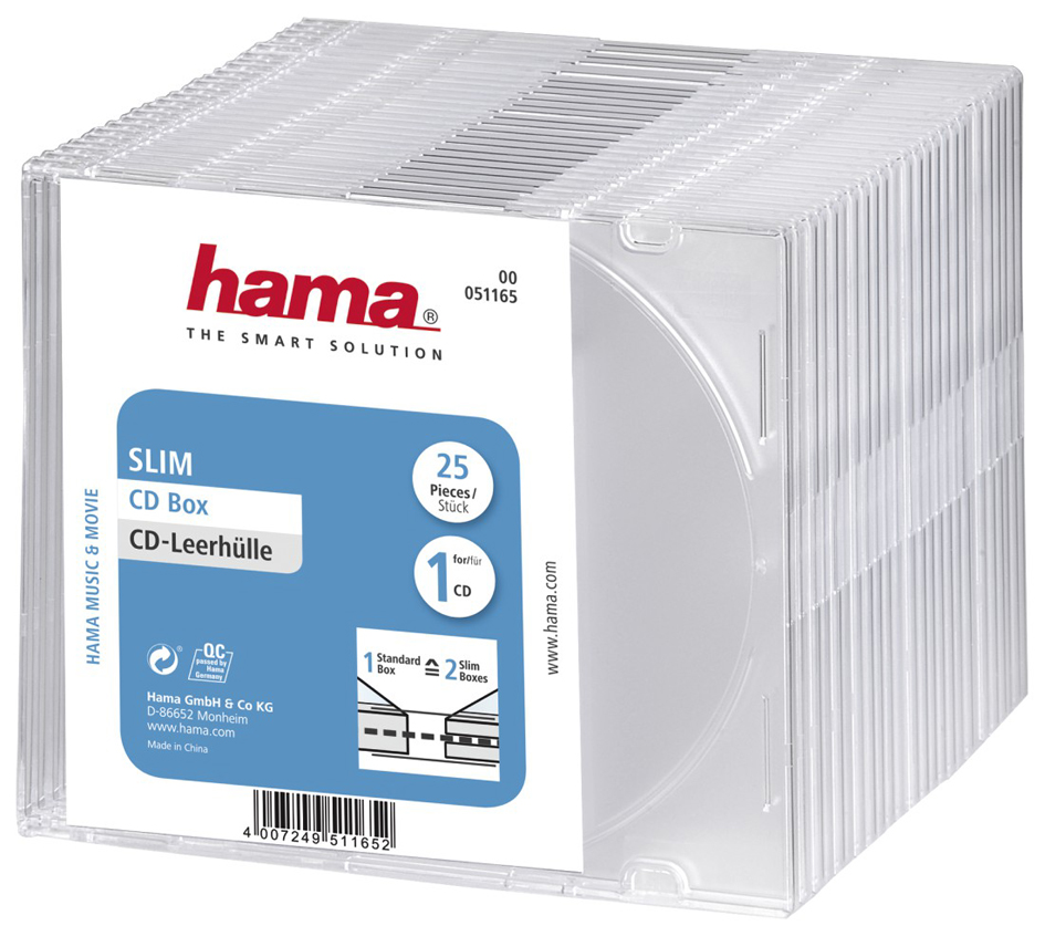 hama CD-Leerhülle , Slim, , Slim Case, Kunststoffbox von Hama